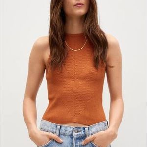 Mango Ribbed knit top